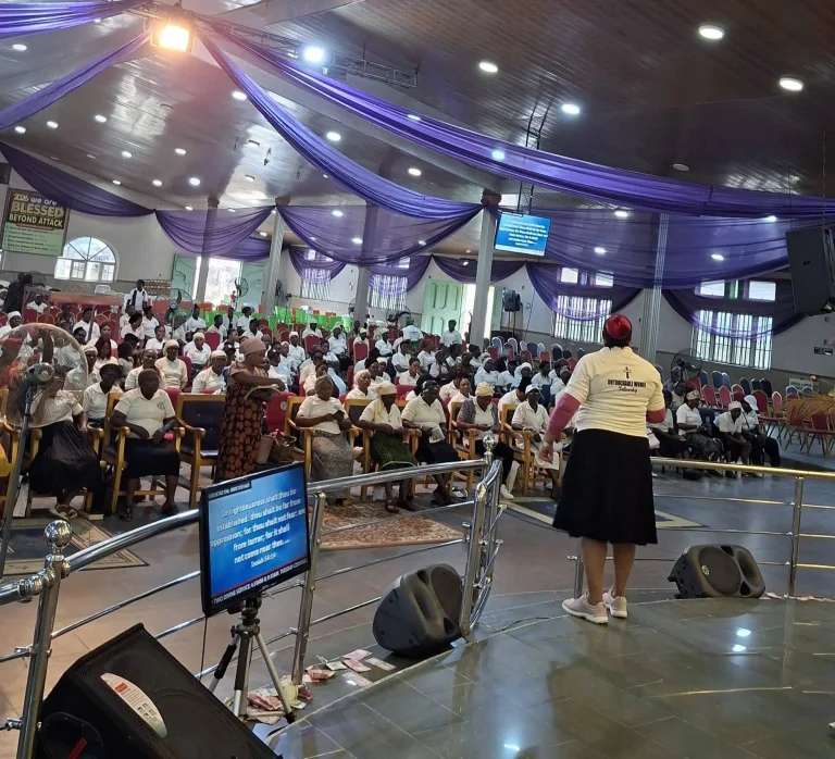 Bishop Dr. Julien O. Gbakara addressing the Untouchable Women Fellowship